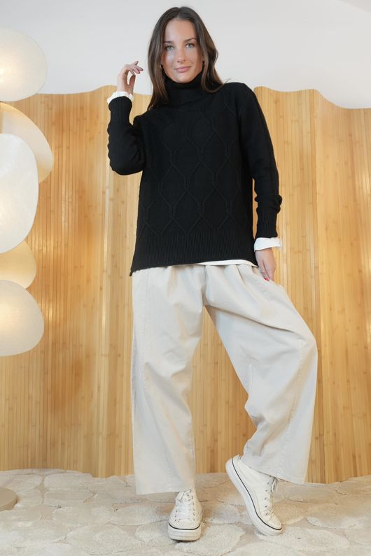 Purdy Cable Luxury Knit Black /9=